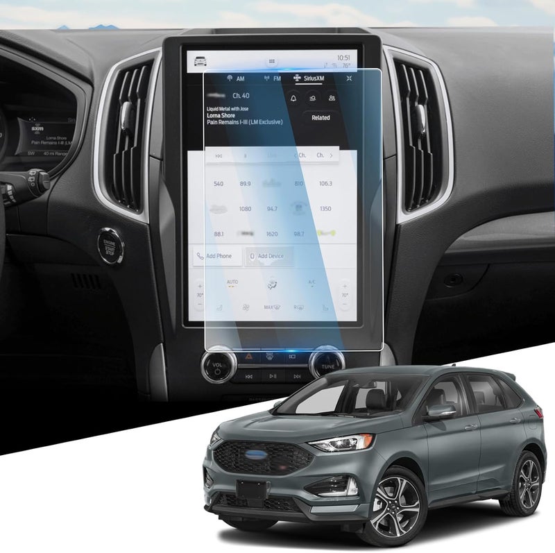 WEIPIN For Glossy Tempered Glass 2021 2022 2023 2024 2025 Ford Edge 12 Inch Touchscreen Screen Protector - Edge (SE/SEL/ST/ST-Line/Titanium) Accessories - Image 1